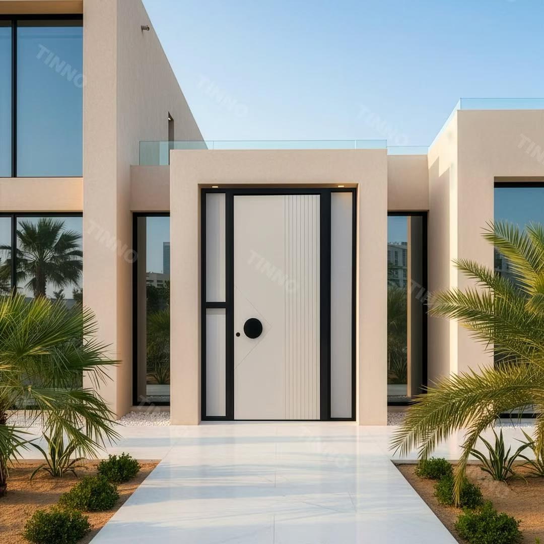 TINNO 极简几何入户门｜以线条与留白，勾勒沙漠宅邸的高级
